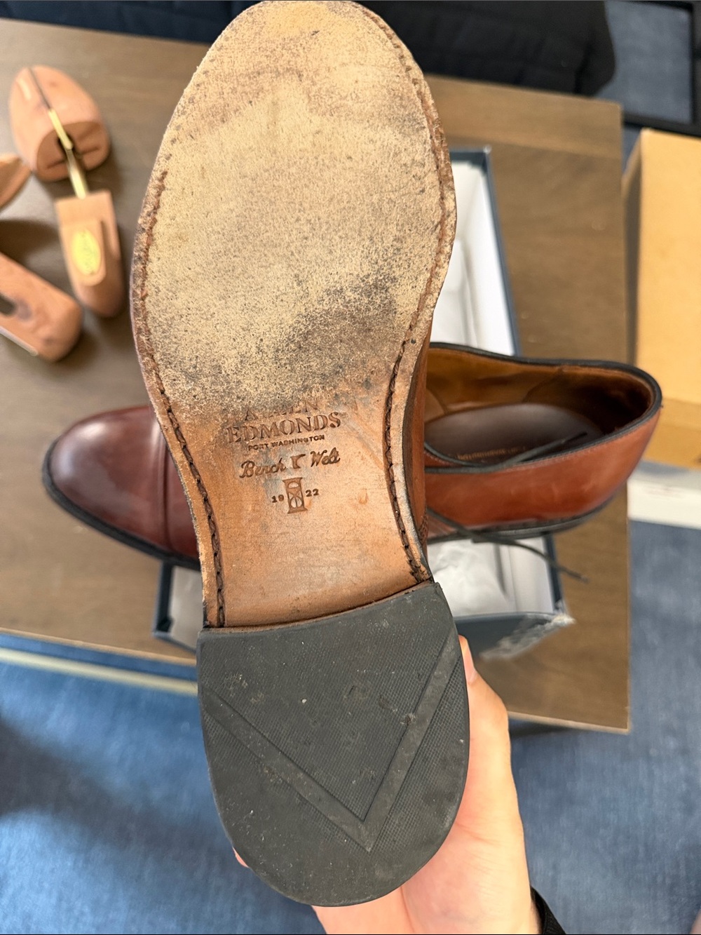 Allen Edmonds Brown Cap-Toe Oxfords - Picture 5 of 5